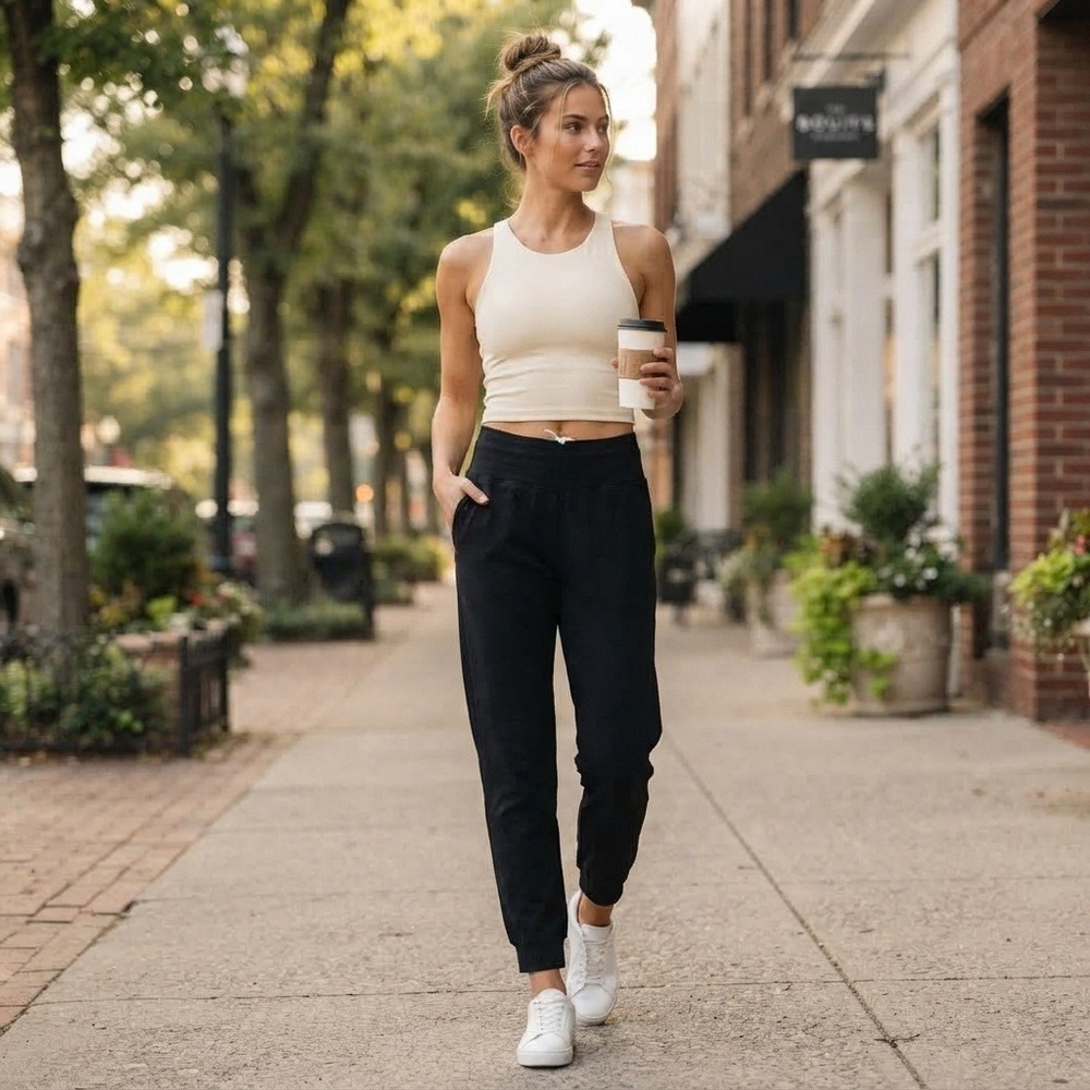 Splits59 Jogger Pants Women XS Black Excellent High Rise Elastic Cuff Activewear